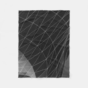 Black and white graphic illustration fleece blanket