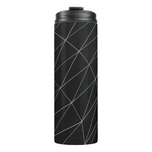 Black and white graphic illustration thermal tumbler