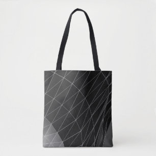 Black and white graphic illustration tote bag