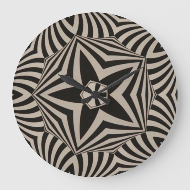 Black and White Graphic Large Clock (Front)
