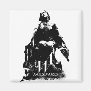Black and white graphics magnet