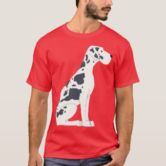 Black and White Great Dane Dog T-Shirt