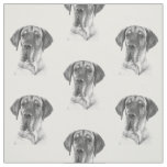 Black and White Great Dane Fabric