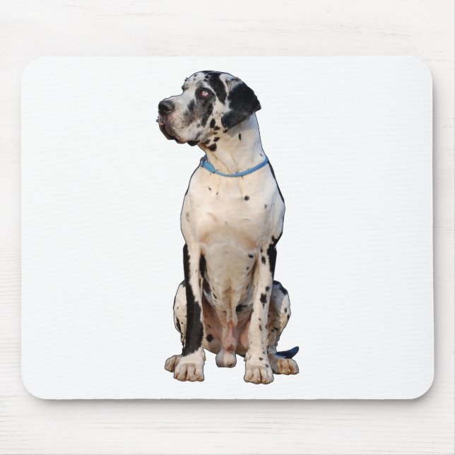 Black and white Great Dane Mouse Pad (Front)