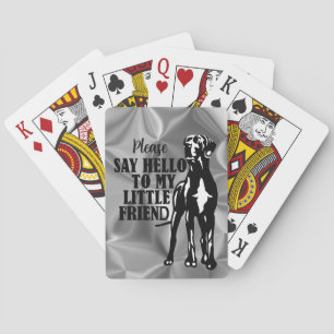 Black and white Great Dane  Playing Cards