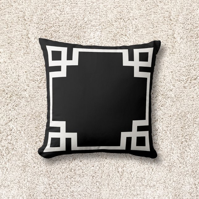 Black and White Greek Key Cushion (Creator Uploaded)