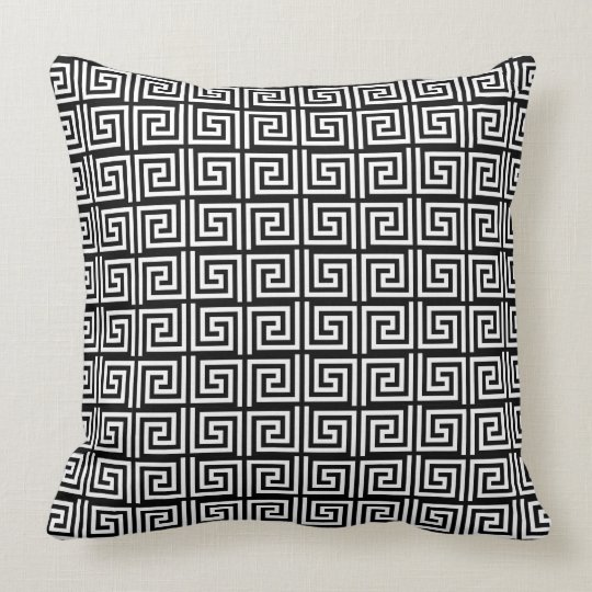 Black And White Greek Key Design Throw Pillow Zazzle Com Au