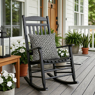 Black and White Greek Key Pattern Cushion