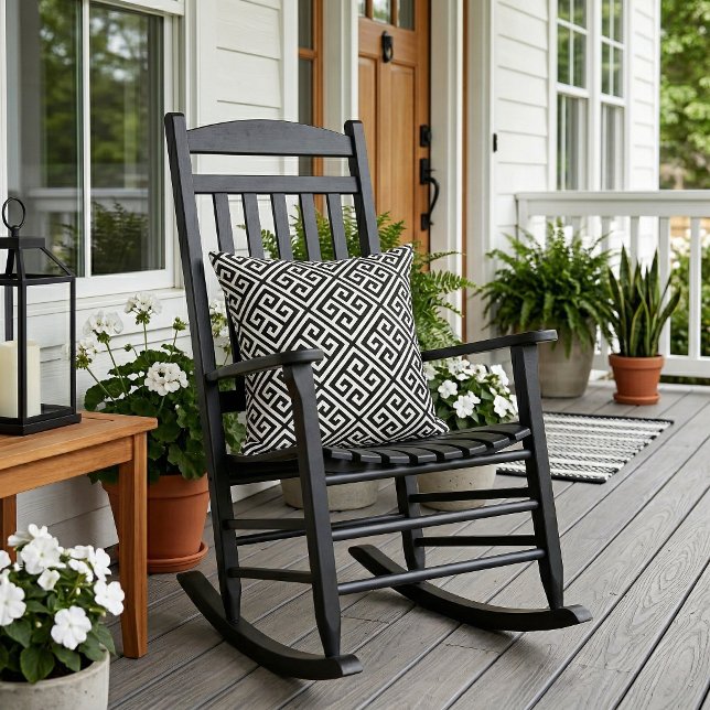 Black and White Greek Key Pattern Cushion (Creator Uploaded)