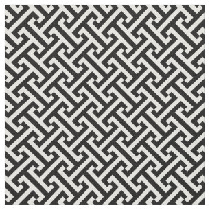 Black and White Greek Key Pattern Fabric