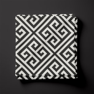 Black and White Greek Key Pattern Fabric
