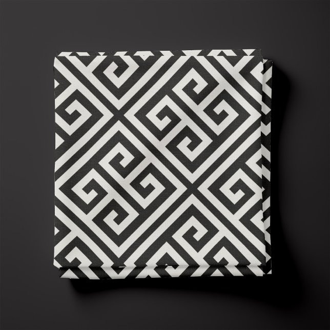 Black and White Greek Key Pattern Fabric (Creator Uploaded)