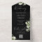 Black And White Greenery QR Code Monogram Wedding