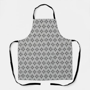 black and white grey geometric fine pattern apron