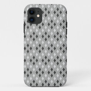 black and white grey geometric fine pattern iPhone 11 case