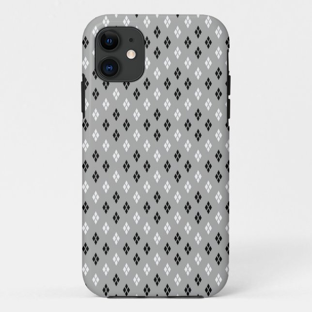 black and white grey geometric fine pattern Case-Mate iPhone case (Back)