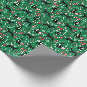 Black and White Greyhound Dog Christmas Wrapping Paper