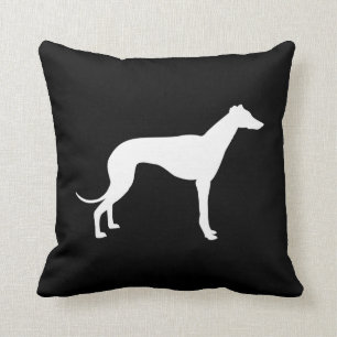 Black and White Greyhound Silhouette Both Sides Cushion