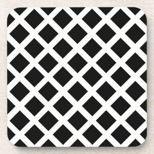 Black And White Grid Optical Illusion Pattern Coaster