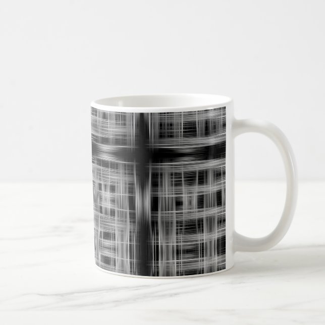 Black and white grid pattern coffee mug (Right)