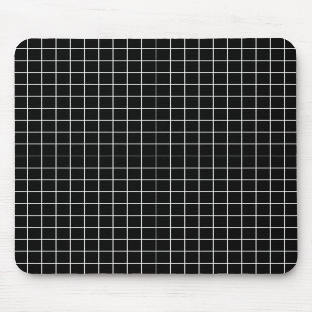 Black and White Grid Pattern Mousepad (Front)