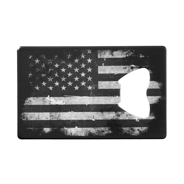 Black and White Grunge American Flag (Front (Horizontal))