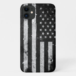 Black and White Grunge American Flag Case-Mate iPhone Case