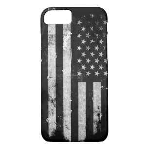 Black and White Grunge American Flag iPhone 8/7 Case
