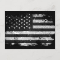 Black and White Grunge American Flag