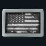 Black and White Grunge American Flag Rectangular Belt Buckle<br><div class="desc">Black and White Grunge American Flag Feel free to modify the design according to your own preferences. You may change the design location, orientation, background colours and size. Also, you may add your own text, or slogan set its font, location and size, all in order to create the ultimate personal...</div>