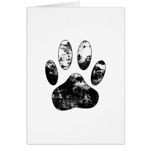 Black and White Grunge Dog Paw Print