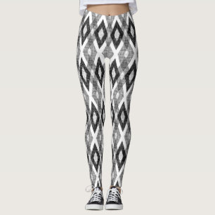 Black and White Grunge Harlequin Pattern Leggings