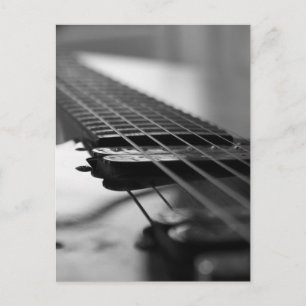 Black and White Guitar Postcard