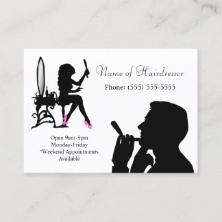 Black and White Hairdresser For Men and Women Business Card