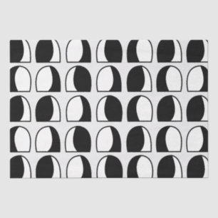 Black and White Half Circle Geometric  Tissue Paper