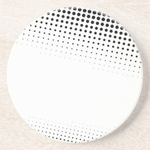 Black and White Halftone Dots Textured Coaster