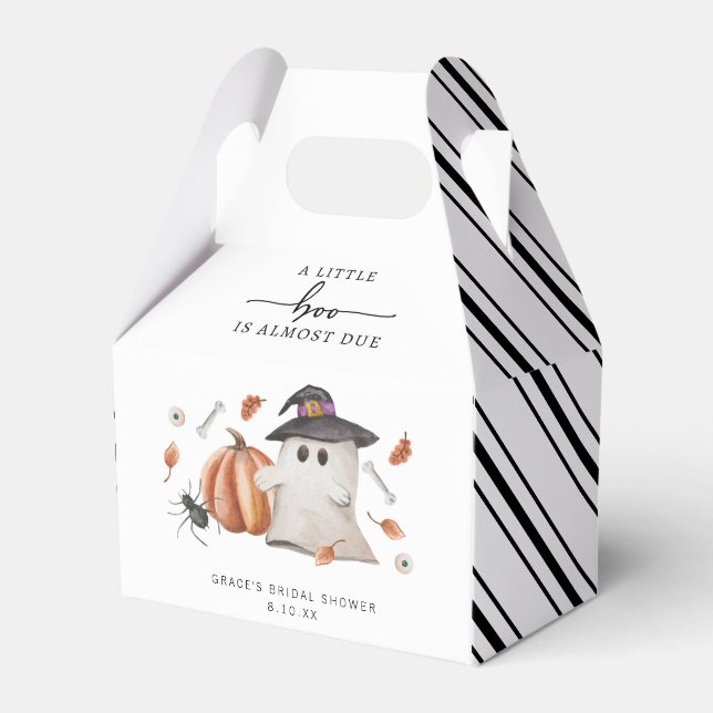 Black and White Halloween Baby Shower Favour Box (Front Side)