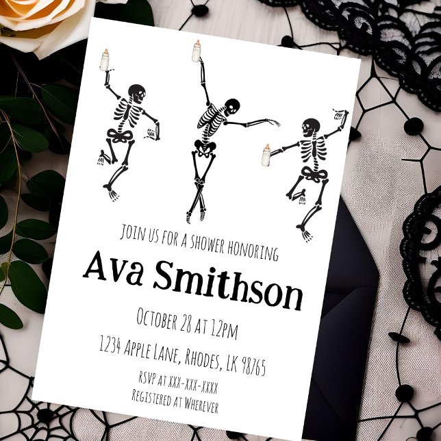 Black and White Halloween Baby Shower Invitation (Creator Uploaded)