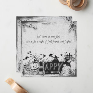Black and White Halloween Invitation
