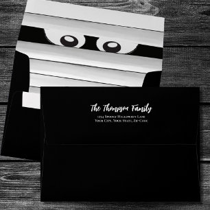 Black and White Halloween Mummy Custom Envelope