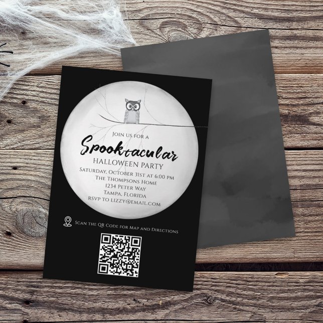 Black and White Halloween Party Spooktacular Invitation (Creator Uploaded)