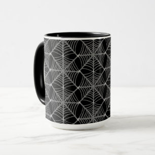 Black and White Halloween Spider Webs  Mug