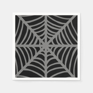 Black and White Halloween Spider Webs Napkin