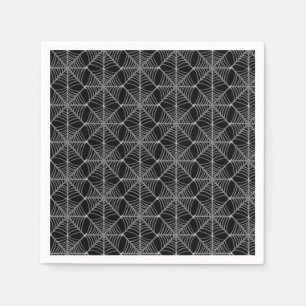 Black and White Halloween Spider Webs  Napkin