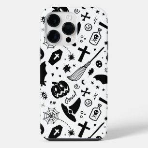 Black and white Halloween traditional spooky iPhone 14 Pro Max Case