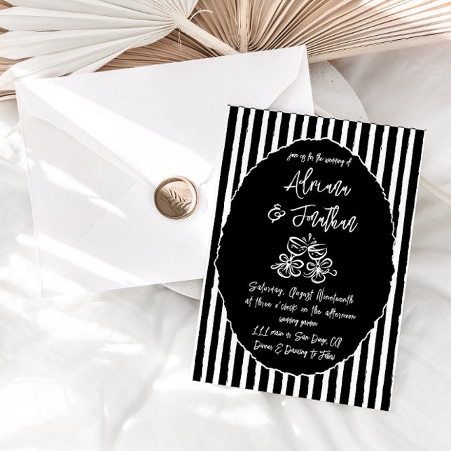Black and White Hand Drawn Wedding Invitation (Creator Uploaded)