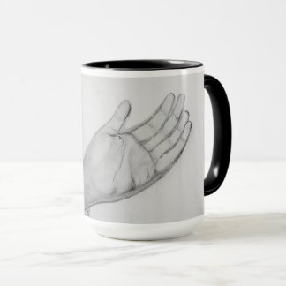 Black and white hand pencil sketch fine art mug