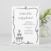 Black and White Handwritten Couple Wedding Shower