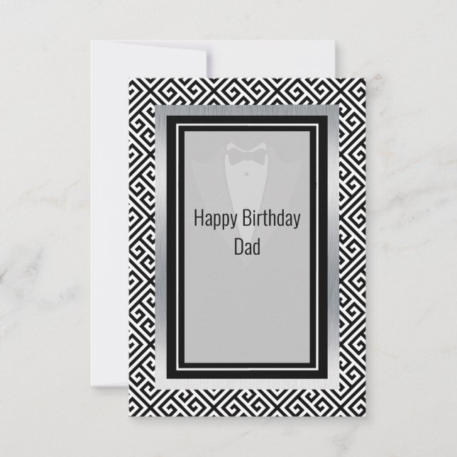 Black and white happy birthday day dad thank you c (Front)