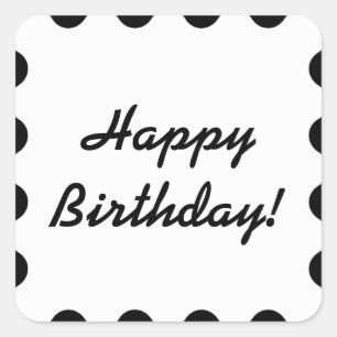 Black And White - Happy Birthday Sticker